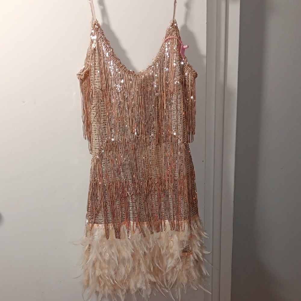 Sequin And Feather Dress